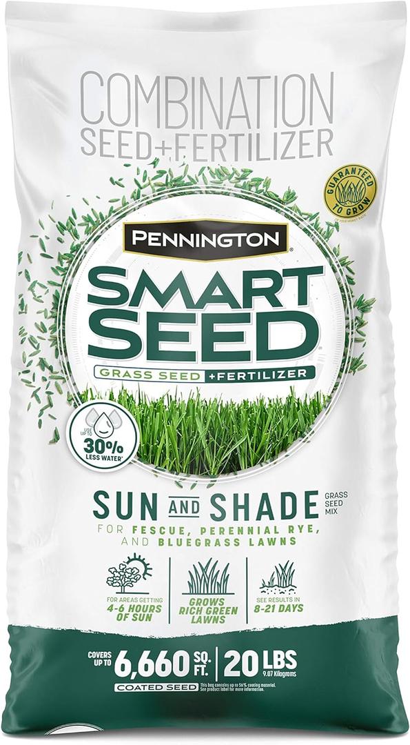 Pennington Smart Seed Sun and Shade Grass Mix 20 lb, Black Label (EXP 03/31/26)