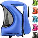 Snorkel Vest for Adults, Inflatable Snorkeling Vest for Men & Women, Portable Swim Jacket & Buoyancy Vest for Snorkeling, Swimming, Kayaking, Boating