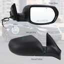 Right Passenger Side Mirror Compatible With 2017 2018 2019 2020 2021 2022 Honda CRV With Manual Folding Power Glass Black Replace#76201TLCA21(3Pins)