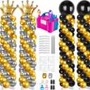 4 Sets Metal Balloon Column Stand and Electric Balloon Pump, Adjustable 9 Feet Balloon Stands for Floor, Balloon Column kit for Baby Shower Graduation Wedding Birthday Party