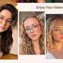 FEISEDY Fashion Cat Eye Blue Light Blocking Glasses for Women Fake Retro Eyeglasses Oversized Stylish Eyewear Frame B0240 (Pink)