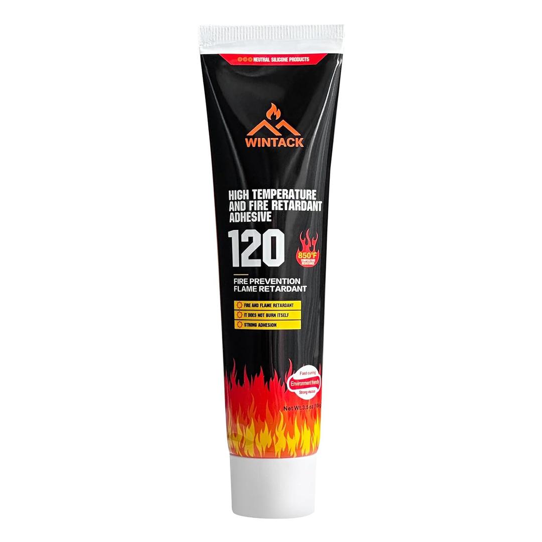 Wood Stove Door Gasket Cement, 850°F RTV High Heat Silicone Sealant, High Temperature Resistance Silicone Material Adhesive, Black, 100ml