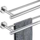 JQK Double Towel Bar Chrome, 20.5 Inch 304 Stainless Steel Thicken 0.8mm Towel Rack Bathroom, Towel Holder Polished Steel Wall Mount, Useable Length 18 Inch 2 Pack, TB100L18-CH-P2