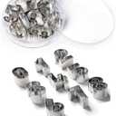 Mini Number Cookie Cutters 1.7" Stainless Steel Cake Decorating Small Number Cutters with Cut-Outs, 9-Piece Set