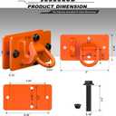 2 Pack Tractor Bucket Hooks with Tie Down Ring, Grade 70 Forged Steel Bolt On Grab Hook Tow Hook Mount with Backer Plate, Work Well for Tractor Bucket, RV, UTV, Truck, Max 15,000 lbs Orange