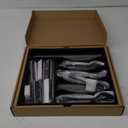 49-Piece Black Silverware Set with Organizer, Stainless Steel Flatware Set for 8 with Drawer Tray, Cutlery Steak Knives Fork Spoon for Home Restaurant, Mirror Finish, Dishwasher Safe
