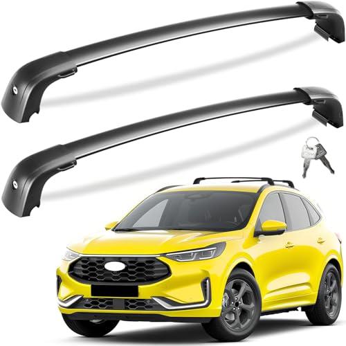 Tuyoung 220lb Lockable Roof Rack Cross Bars Compatible with Ford Escape 2020 2021 2022 2023 2024 2025 with flush side rails, Heavy Duty Anti-Theft Aluminum Roof Rails Crossbars Cargo Carrier Bag Black