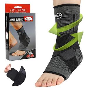 Ankle Braces for Men & Women Stabilizing - Adjustable Ankle Brace for Sprained Ankle, Plantar Fasciitis, Achilles Tendonitis Pain | Foot Wraps for Volleyball & Basketball Injury Recovery (Pair of 1)