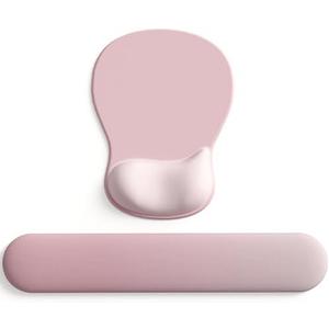  ErgoComfort Gel Wrist Rest Mouse Pad-Ergonomic Office Mousepad with Wrist Support-Non-Slip, Design Desk Accessories Mat for Home&Game Decor (09PinkSerenity Set)