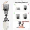 SUSTEAS Cold Press Juicer, 5.3" Feed Chute Slow Masticating Machines with 300W, Fit Whole Fruits & Vegetables, High Juice Yield, Easy to Clean, White