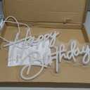 Happy Birthday Neon Sign Art Wall Lights for Beer Bar Club Bedroom Hotel Pub Cafe Wedding Birthday Party Gifts (White)