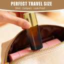Warmify Green Aventurine Roller Bottles for Essential Oils, 50ml Refillable Amber Glass Roll On Bottles with Natural Crystal Roller Balls, Leak-Proof Travel Perfume Bottle with Gold Caps