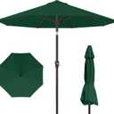 Kingdura 10FT Outdoor Patio Umbrella, Market Table Umbrella with Push Button Tilt and Crank, 8 Sturdy Fiberglass Ribs, UV Protection for Pool, Lawn, Deck, Backyard, Garden (Dark green)