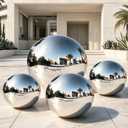 4PCS Silver Inflatable Mirror Ball Set for Events with Pump - Big Shinny Disco Balls Reusable PVC for Stage, Mall & Large Events | Also Great for Home Party, Wedding & Birthday