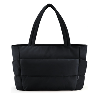 HOTOR Puffer Tote Bag for Women, Nurses - Multi-Pocket Lightweight Bag for Work - Quilted Handbag for Travel and Gym , 15x15
