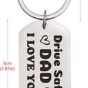 6 x Eaciy Gifts for Dad Keychain from Daughter Son, Drive Safe Keychain Dad Gifts Christmas Gift for Husband