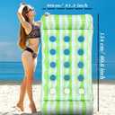 2-Pack Inflatable Pool Floats Mat for Teens, Large Pool Floaties for Adults Size with Headrest, Sun Tanning Raft Lake Beach Swimming Pool Party Floating Lounge (Blue-Green)