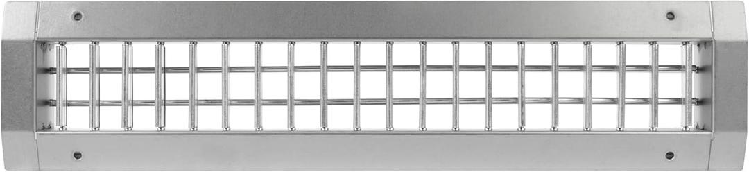 Repa Market 17" x 3" Inch Air Exhaust Grille for Round Ducts - 2 Adjustable Louvre Blades - Galvanized Air Supply Vent Cover - Side Fit Round Surface Canal Ducting from 6.30" to 15.74" Inches