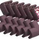 10 Pack Soft Corner Protector Baby Proofing Edge and Corner Guards, Table Corner Protectors for Furniture, Safety Pre-Taped Rubber Corner Covers for Fireplace, Stair, Cabinet (Brown)
