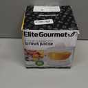 Elite Gourmet ETS-411 BPA-Free Electric Citrus Juicer Extractor: Compact Large Volume Pulp Control Oranges, Lemons, Limes, Grapefruits with Easy Pour Spout, 16 oz, White