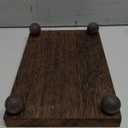 Amyhill Wood Pedestal Stand Kitchen Soap Tray Farmhouse Wooden Riser Stand for Kitchen Bathroom Counter Table Decor Plant Candle Vases Display(Classic,Dark Brown,9 x 6 Inch)