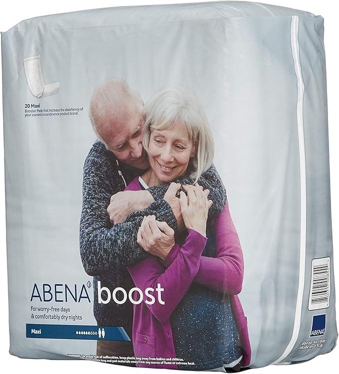 Abena BOOST Fluff Incontinence Pads  No Barrier/FlowThrough, (Sizes Normal To Extra Large) Extra Large, 20 Count