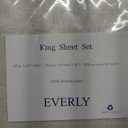 EVERLY Linen Sheets Set King Size,100% French Stonewash Pure Linen Bed Sheets,4Pieces (1Flat Sheet,1Fitted Sheet,2Pillowcase) Suitable for Hot Sleepers,Not Dyed Deep Pocket Natural Bedding Set