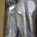 Patelai Serving Utensils Set Include Stainless Steel Large Spoons Slotted Spoons Forks Tongs Soup Ladle and Pie Server for Parties Buffet Catering, Dishwasher Safe(Silver, 10 Pieces)