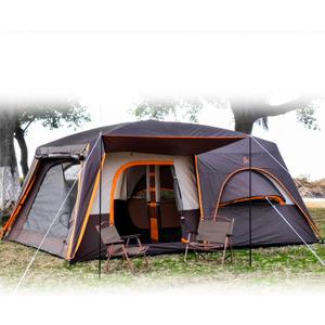 KTT Extra Large Tent 12 Person,Family Cabin Tents,2 Bay-Windows,2 Rooms and 3 Doors 3 Windows with Mesh,Waterproof,Straight Wall,Double Layer,Big Tent for Outdoor,Picnic,Camping