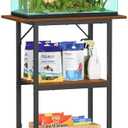 Snughome 10-20 Gallon Fish Tank Stand, Aquarium Stand 2-Tier Storage Shelves, Heavy Duty Terrarium Stand for Home Office Fish Tank Shelf, 24" L x 11.8" W x 30.7" H, Rustic Brown