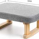 Lawei Small Footstool Ottoman, Rectangle Fabric Foot Stool Rest with Wooden Legs and Non-Slip Soft Padding, Modern Footstools Step for Couch, Desk, Office, Living Room, Bedroom, Entryway, Dogs, Gray (9.84"D x 15.35"W x 6.69"H)