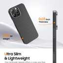 JUESHITUO 3 in 1 for iPhone 16 Pro Case, Ultra Slim & Light [600D&1500D Aramid Fiber Made] [Fit for MagSafe] Minimalist Carbon Fiber Textures-Less Touch Feeling Thin Sturdy Magnetic Cover, Black