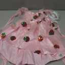 Baby Toddler Girl Backless Lace Butterfly Strawberry Ruffle Princess Cake Smash Birthday Party Photoshoot Dress (12-18 Months)