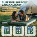 Double Self Inflating Sleeping Pad with Electric Pump - 4" Ultra-Thick Memory Foam Camping Mattress for 2 Person, Portable Outdoor Air Camp Mat Gear for Tent Car Truck Travel Hiking (Green), Full