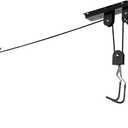 Ihomepark Bike Hoist for Garage Ceiling Storage, Heavy Duty Bicycle Lift Mountain Bicycle Hanging Rack with 3 Pulley and 45 ft Adjustable Rope | 100 lb Capacity