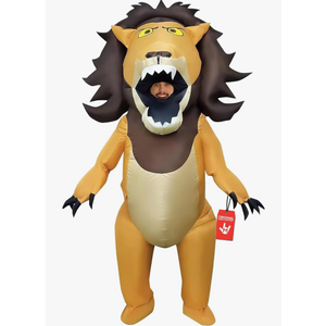 Morph Inflatable Lion Costume for Adults, Funny Blow Up Lion Outfit, Inflatable Animal Costume for Men, Halloween Costumes for Adults, One Size