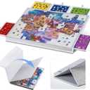 Lavievert Tilting Puzzle Board with 2-in-1 Designed Stand & Cover, Super Lightweight Felt Puzzle Plateau with 5 Drawers for Adults, Portable Jigsaw Puzzle Table for Up to 1000 Pieces – Light Gray, 30.3 × 21.1 × 1.7 in