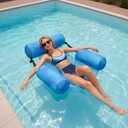 Inflatable Pool Float Chair - Pool Floats Adult Heavy Duty, Water Floating Lounge Chairs, Blow up Floaties Adults for Summer Fun Party Lake Beach