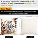 RABUSOFA Halloween Pillow Covers 20x20 inch Set of 2 Pumpkin Ghost Bat Decorative Throw Pillow Horror Floral Wildflowers Couch Cushion Case Decorations for Sofa Bedroom Living Room Home Decor (Multicolor)