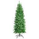 6-ft Pre-lit Pencil Artificial Christmas Tree with White LED Lights