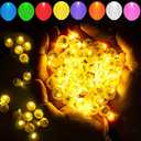 50pcs LED Yellow Balloon Light Mini Tiny LED Light, Small Round Led Ball Lamp for Paper Lantern Indoor Outdoor Fun Birthday Event Halloween Christmas Party Wedding Decoration Supplies