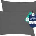 Royale Linens Pillow Shams 2 Pack Standard Size 20x26 Inch- Brushed 1800 Microfiber - Bed Pillow Shams, Wrinkle Resistant Super Soft and Cozy- Back Overlap Closure - Oxford Pillowcase (Standard, Grey)