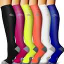 6 Pack Copper Compression Socks for Women and Men Circulation-Best Support for Medical,Running,Nursing,Athletic