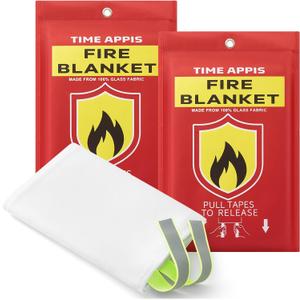 Fire Blanket, Fire Blankets Emergency for Home Kitchen, 40 x 40 Inch Heavy Duty Fiberglass Insulation Fire Blanket, Emergency Fire Retardant Blankets for Camping Fireplace BBQ, 2 Pack