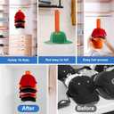 NAZZO Adhesive Hat Hooks for Wall, Hat Rack for Baseball Caps, Minimalist Hat Organizer Display, 1Pack Holds Up to 16 Caps, Hat Hangers Holder for Wall, Door, Closet, No Drilling, Orange