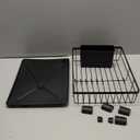 Dish Drainer Rack with Drip Tray, Sink Dish Drainer with Drainage Spout, Stainless Steel Dish Drying Rack with Cups, Utensil & Cutting Board Holders for Kitchen Counter Space-Saving, Black