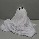 JOYIN Halloween Hanging Light up Ghost with Spooky Blue LED Light, 47 White Ghosts Halloween Hanging Decoration for Front Yard Patio Lawn Garden Party Decor Indoor Outdoor