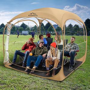 Baobrava Pop Up Sports Tent - Thick PVC, Scratch-Resistant Bubble Clear Tent, Instant Weather Proof Pod with Extra Top Cover for Soccer, Football Games, Outdoor Events, 5-6 Person