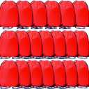 CODOBON 20 Pcs Drawstring Bags, Bulk Draw String Backpack, Cinch Polyester Bag for Gym Sport, Red