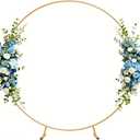Round Backdrop Stand - 6.5FT(200cm), Wedding Arch, Balloon Arch Stand with Base for Wedding Baby Shower Birthday Party (Gold)